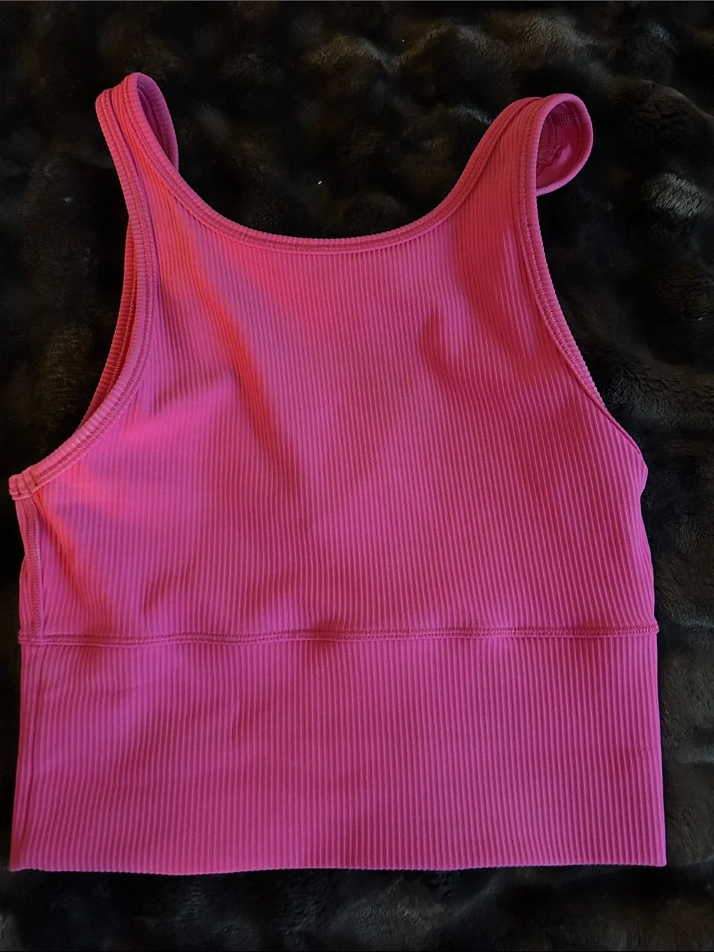 Lululemon Hot Pink Ribbed Cropped Tank Top